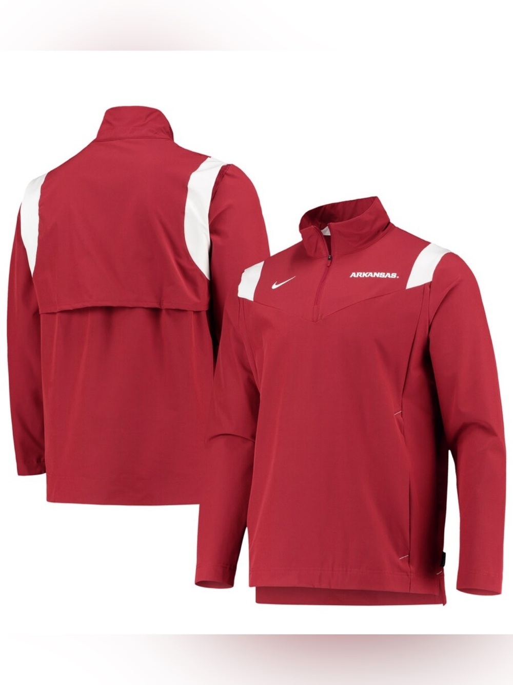 Nike Men’s Arkansas Razorbacks Team Coach Quarter-Zip Jacket. On Field. Size XL